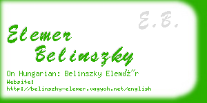 elemer belinszky business card